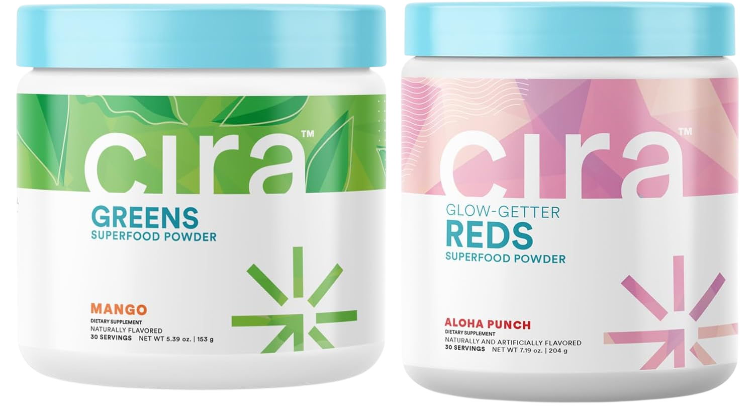 Cira Nutrition Mango Greens & Aloha Punch Reds Superfood Powder
